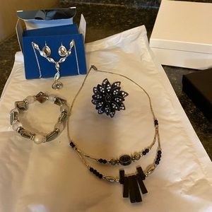 Avon necklace and earrings. Bracelet, ring, necklace